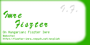 imre fiszter business card